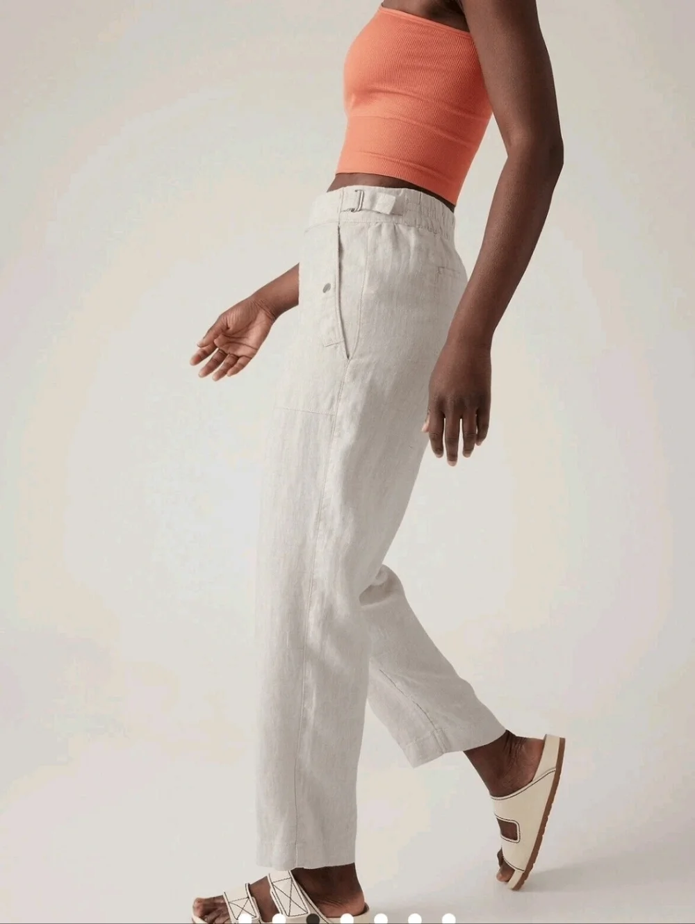 Athleta Voyager Linen Pant Sz 12 Regular Undyed - Picture 5 of 14
